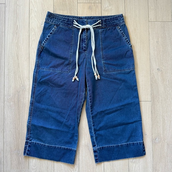 Vintage Lauren Ralph Lauren Cropped Wide Leg Denim Pants Women’s Size 10P - Picture 1 of 12